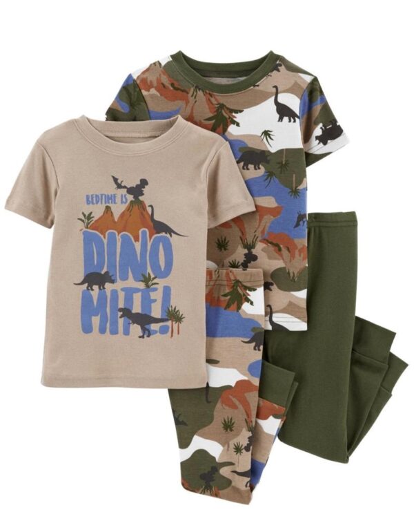 Dino 4 Pieces Boys PJ Set