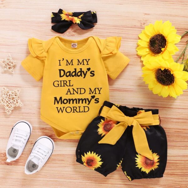 Yellow Sunflower Baby Girl Set