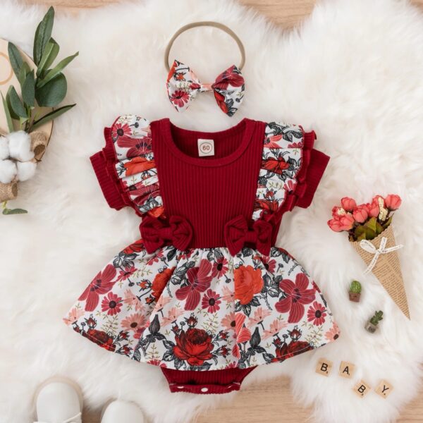 Baby Girl Floral Rompers - Image 4