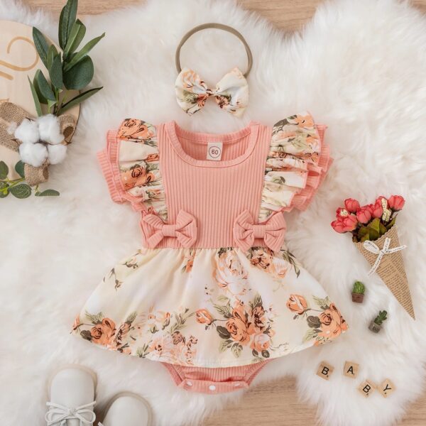 Baby Girl Floral Rompers - Image 3