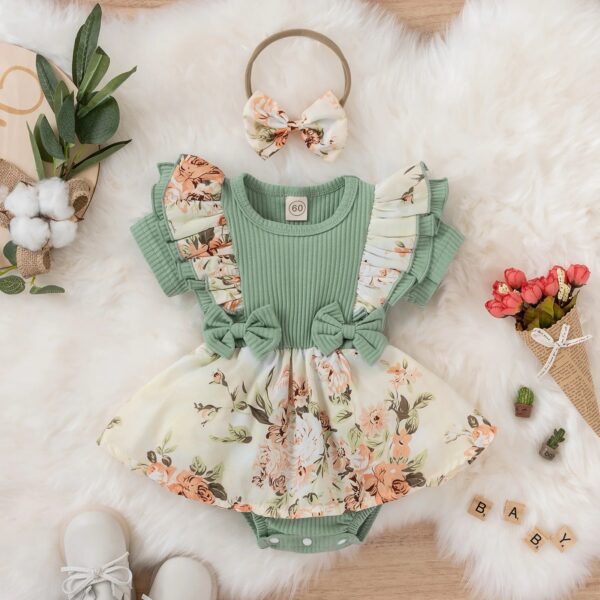 Baby Girl Floral Rompers - Image 2