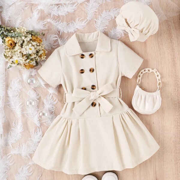 Cream Girls Party Dress