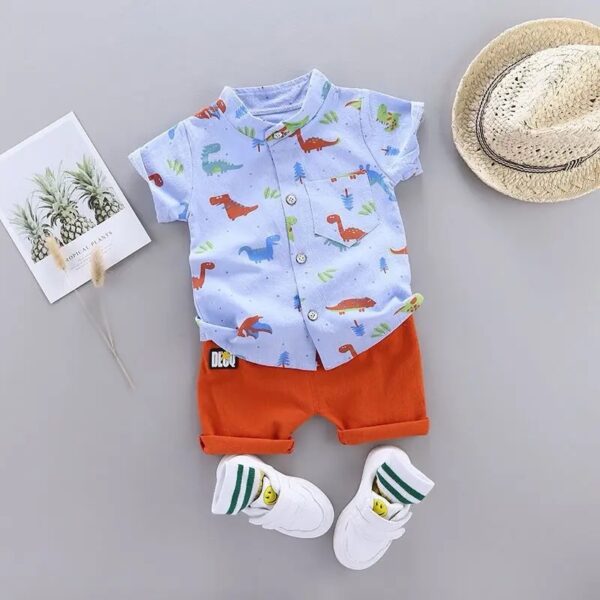 Orange Dino Baby Boy Set