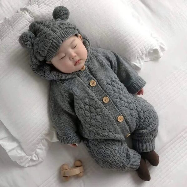 Baby Knitted Soft Coverall Sweater - Image 3