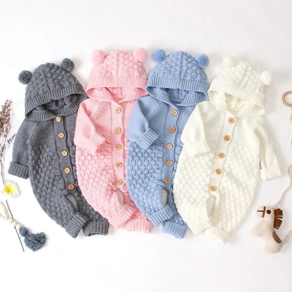 Baby knitted soft coverall sweater