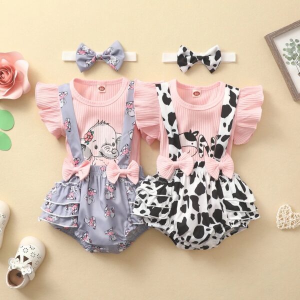 Ruffle Pant Long Sleeve Baby Girl Romper