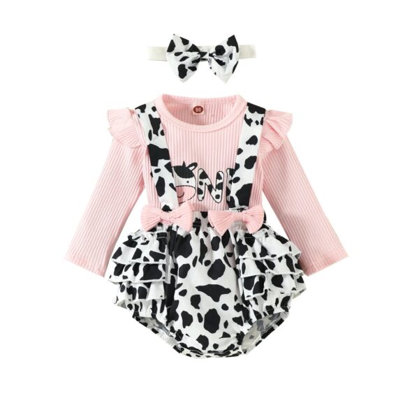 Ruffle Pant Long Sleeve Baby Girl Romper - Image 2