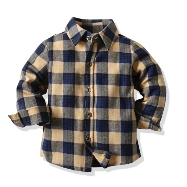 Brown Check Bamboo Cotton Boys Shirt