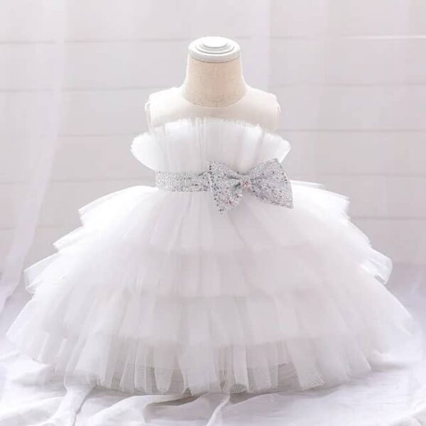 White Christening Baby Girl Party Dress