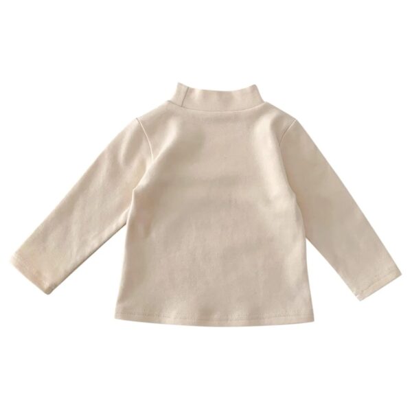 Plain Long Sleeve Turtle Neck Tops - Image 2