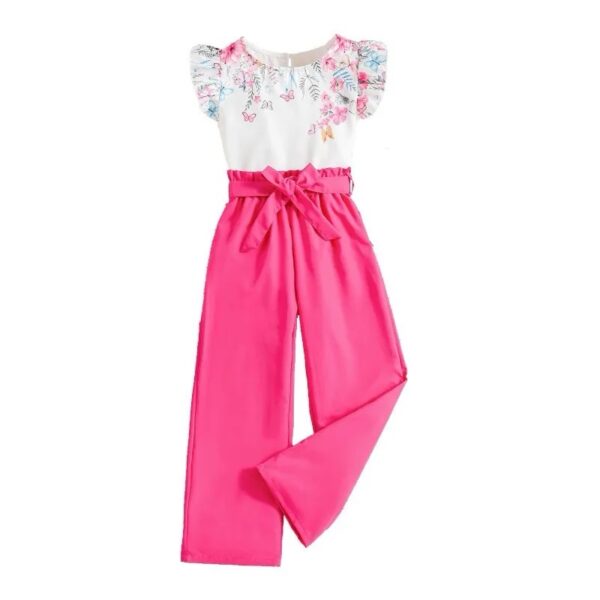 Pink Flower 2 Piece Set For Big Girls