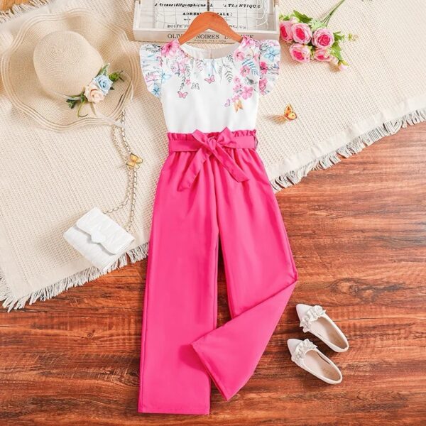 Pink Flower 2 Piece Set For Big Girls - Image 3