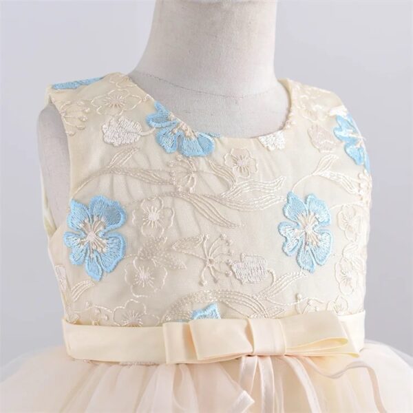 Creamy Blue Flower Princess Dress - Image 2