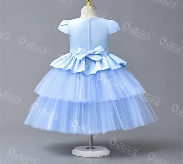 Sky Blue Princess Gown with 2 step layers - Image 2