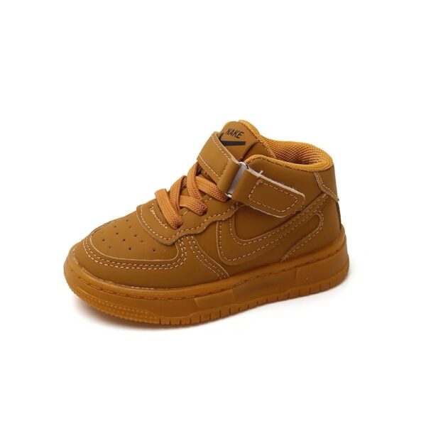 White Brown Boys Canvas Shoe